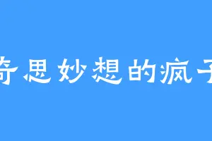 奇思妙想的疯子