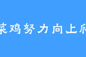 菜鸡努力向上爬