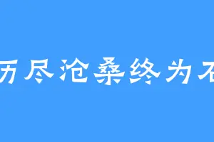 历尽沧桑终为石