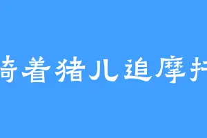 骑着猪儿追摩托