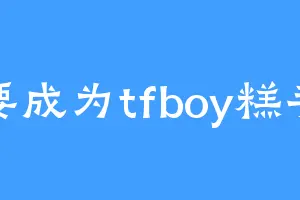 要成为tfboy糕手
