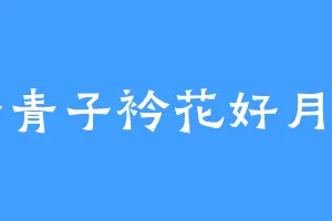 青青子衿花好月圆