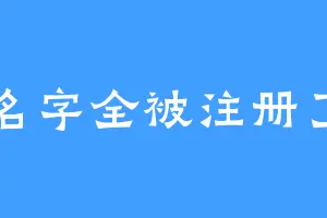 名字全被注册了