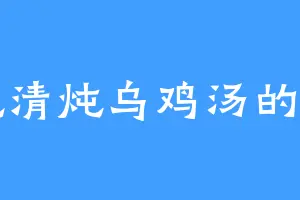 爱吃清炖乌鸡汤的向罗