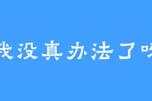我没真办法了呀