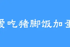 爱吃猪脚饭加蛋