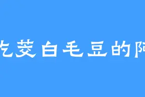 爱吃茭白毛豆的阿双