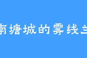 南塘城的雾线兰