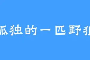 孤独的一匹野狼