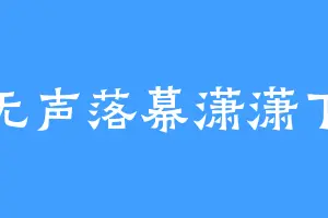 无声落幕潇潇下