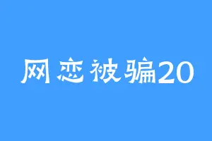 网恋被骗20