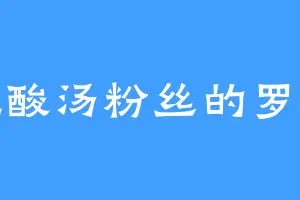 爱吃酸汤粉丝的罗天大