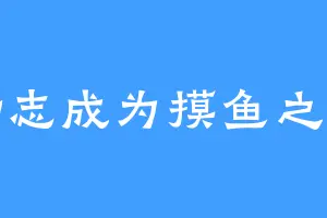 励志成为摸鱼之王