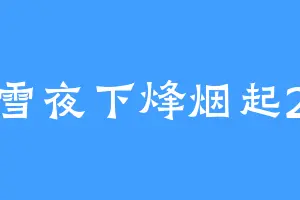 雪夜下烽烟起2