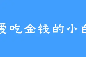 爱吃金钱的小白