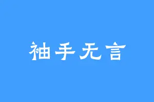 袖手无言