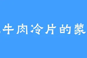 爱吃牛肉冷片的蒙巴顿