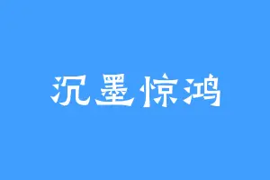 沉墨惊鸿