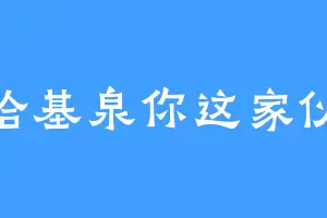 哈基泉你这家伙