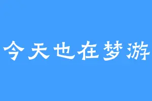 今天也在梦游