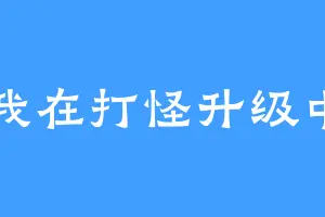 我在打怪升级中