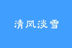 清风淡雪
